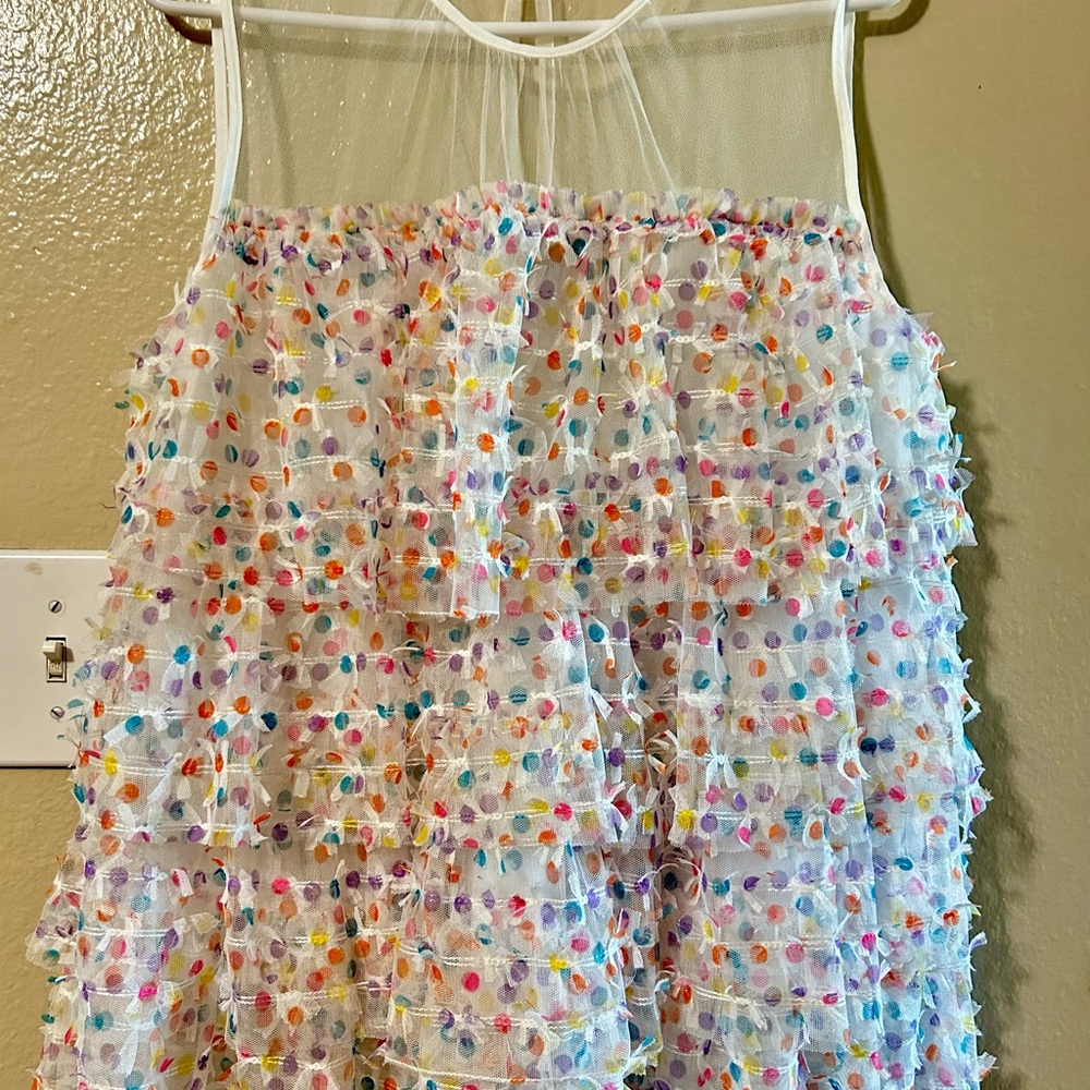 Halogen White Mesh Detail Top